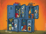 Scott, Leonard, Leslie, and Ians lockers