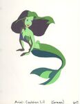 A rare and usual production cel of Ariel in a green, cauldron lit, form for the Poor Unforunate Souls sequence.