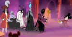 Mickey with Jafar, Hades, Captain Hook, Cruella De Vil and Ursula