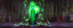 Maleficent arrives uninvited at Princess Aurora's christening.