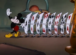 Thru the Mirror scene Mickey walks with cards