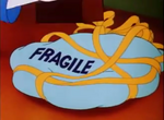 Donald Duck stamps the bowl fragile and shatters it.