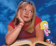 Lizzie McGuire, alongside her animated counterpart.