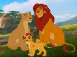 Kion with his parents Simba and Nala