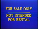 For Sale Only Not Intended For Rental Screen