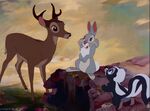 Bambi, Thumper, and Flower as adults