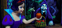 Witch giving Snow White the apple