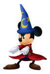 Mickey as sorcerer in Kingdom Hearts 3D Dream Drop Distance.