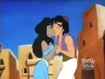 Sadira and Aladdin kiss