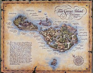 Map of Magic Kingdom's Tom Sawyer Island