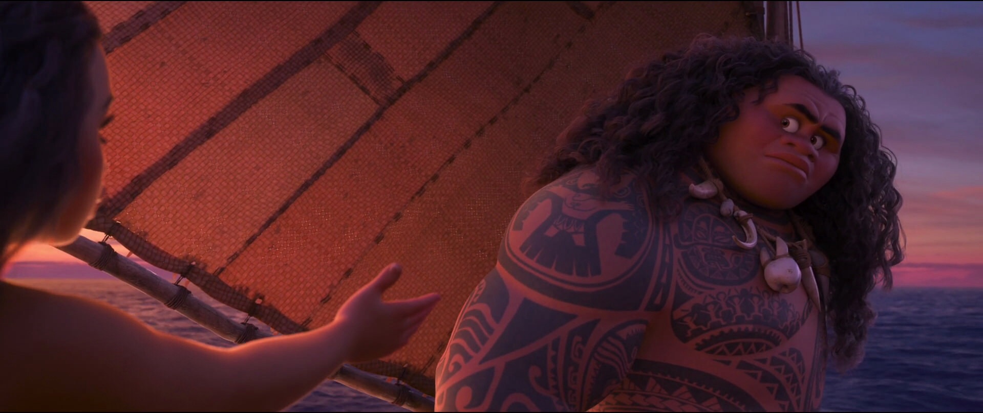 Do you think that when Disney made Moana, they in some way used Israel  Kamakawiwoʻole as a template for Maui? Note the necklace - Imgflip