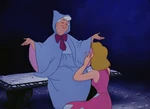 Fairy Godmother comforts her.