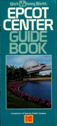 A 1985 guide book featuring a Monorail passing by Spaceship Earth