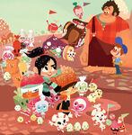 President Vanellope with her new friends, in the Little Golden Book.