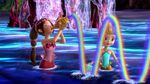 Cora and Oona perform in the water show