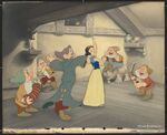 Целлулоиды поверх заднего плана художника студии Disney от 15 ноября 1937 года.