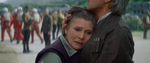 Leia hugs Han and asks him to bring their son home.