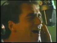 Huey Lewis behind the scenes of Oliver & Company.