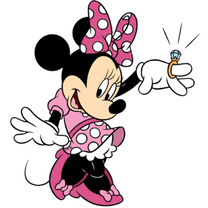 Minnie con un anillo.