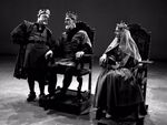 Don Barclay as King Hubert, Hans Conried as King Stefan, and Jane Fowler as Queen Leah.