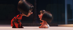 Jack-Jack demonstrates one of his powers to Edna