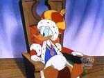 Donald in a king's outfit in the Quack Pack episode, Leader of the Quack