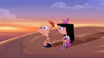 Isabella sitting with Phineas