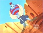 Genie as a giant golfer