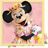 Minnie Mouse, as she appears for Mickey & Duffy's Spring Voyage 2013 in her outfit made for the event.