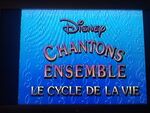 Closing title card to the French 1995 VHS known as "Le Cycle de la vie" also known as "Je voudrais déjà être roi"