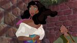 Esmeralda after hearing a whistle
