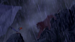 Zazu with Simba, the rightful king.
