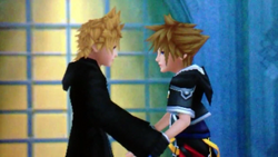 Roxas shares his memories and emotional pain with Sora.