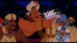 Razoul catches the bouquet at Aladdin and Jasmine's wedding, indicating that he is finally learning to accept the former Street Rat.