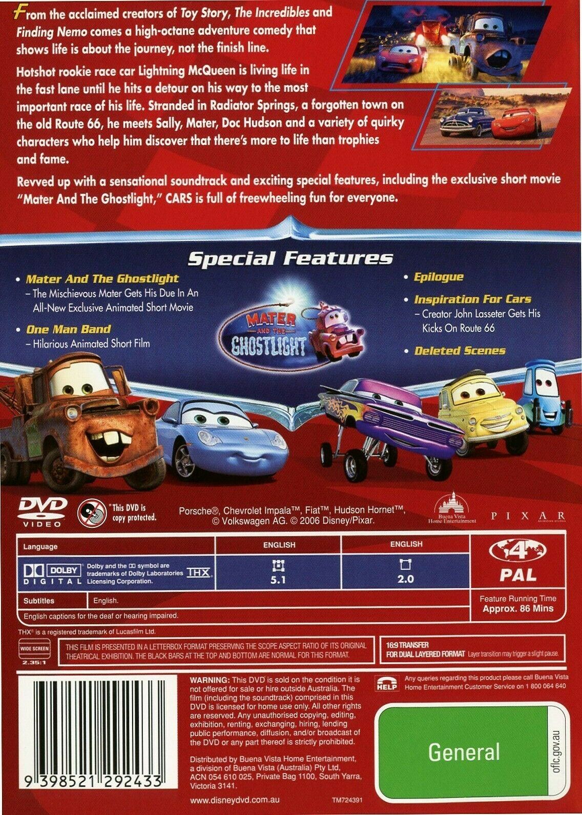 DVD & Blu-Ray Cars - Film, Série, Docu