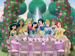 The eight original Disney Princesses with Alice