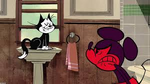 Mickey gets mad at the cat