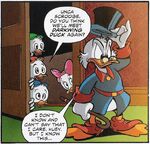 Scrooge with Webby, Huey, Dewey, and Louie