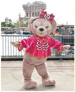 ShellieMay the Disney Bear posing for a photo at American Waterfront at Tokyo DisneySea for Duffy & ShellieMay's Fun Halloween.