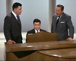 Walt Disney with the Sherman Brothers, singing "There's a Great Big Beautiful Tomorrow".