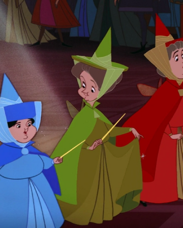 Flora Fauna And Merryweather Disney Wiki Fandom The default color is as shown in the picture, but if you want another color (the other available color is black, white. flora fauna and merryweather disney