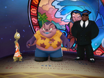 Pleakley (without the wig) in the second of two Lilo & Stitch character collections in Disney Magic Kingdoms, alongside Jumba and Cobra Bubbles