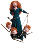 Merida with her brothers