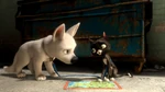 Bolt and Mittens look at the waffle map