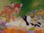 Bambi meeting Flower for the first time