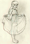 An early concept drawing for Eilonwy.