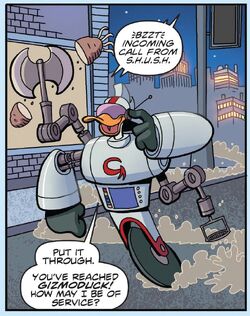 The new-and-improved Gizmosuit, seen in "Dawn of the Day of the Return of the Living Spud".
