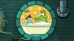 Perry and Swampy in a tub
