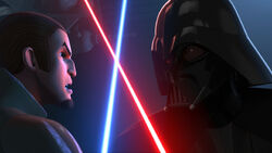 Vader duels against Kanan Jarrus.