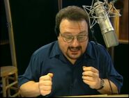 Wayne Knight behind the scenes of Toy Story 2.